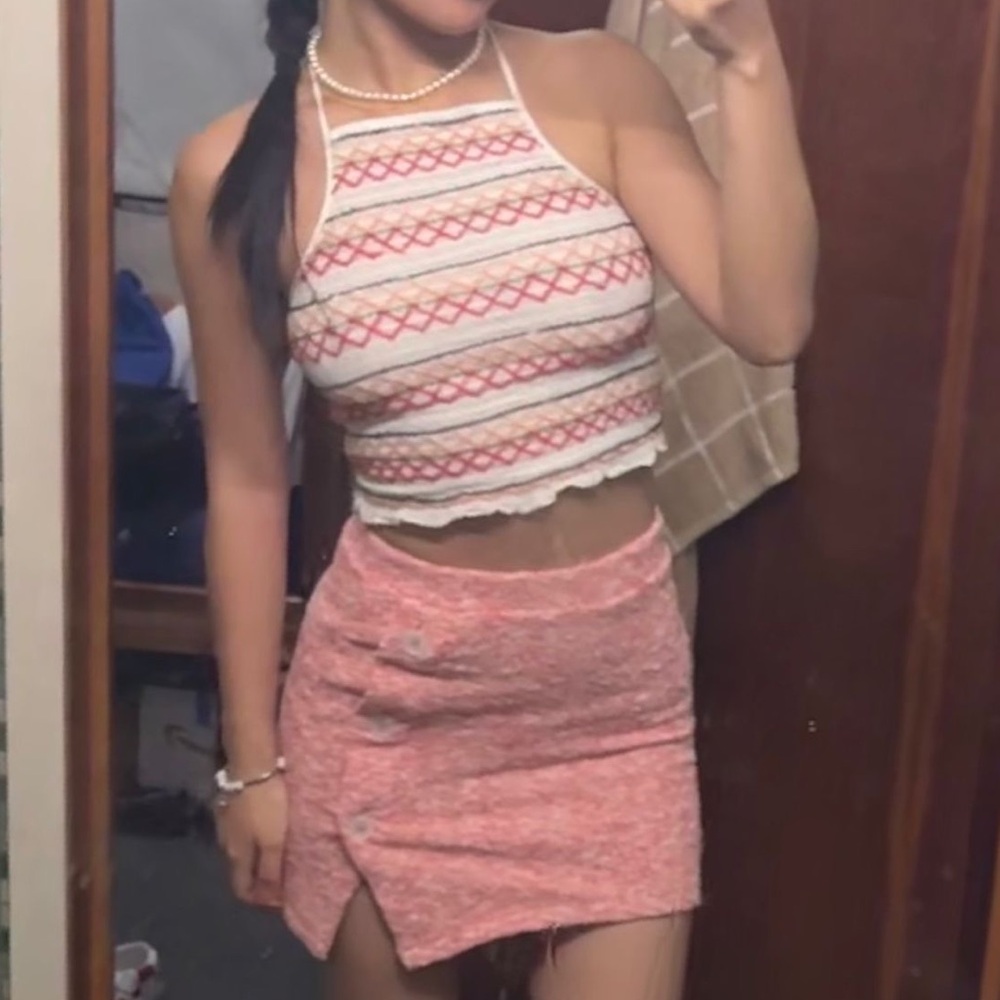 American Eagle Outfitters tie neck ruched top
